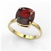 Image 2 : 6 ctw Cushion Cut Garnet Ring 18K Yellow Gold - REF-39V3Y - SKU:22184