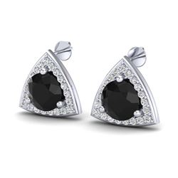 3.50 ctw Halo VS/SI Diamond Stud Earrings 18K White Gold - REF-136V4Y - SKU:20183