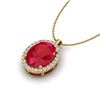 Image 2 : 2.75 ctw Ruby & VS/SI Diamond Necklace 18K Yellow Gold - REF-60Y2X - SKU:20597