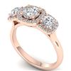 Image 2 : 1.55 ctw VS/SI Diamond Solitaire 3 Stone Ring 18K Rose Gold - REF-205Y3X - SKU:32685