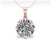 Image 2 : 1 ctw VS/SI Diamond Solitaire Necklace 14K Rose Gold - REF-273R2K - SKU:29561