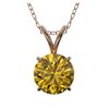 Image 1 : 1.03 ctw Intense Yellow Diamond Necklace 10K Rose Gold - REF-202Y5X - SKU:36770