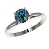 Image 2 : 1.26 ctw Intense Blue Diamond Ring 10K White Gold - REF-147R7K - SKU:36429
