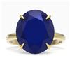 Image 1 : 9 ctw Sapphire Solitaire Ring 18K Yellow Gold - REF-71K3W - SKU:22121