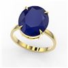 Image 2 : 9 ctw Sapphire Solitaire Ring 18K Yellow Gold - REF-71K3W - SKU:22121