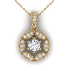 1.50 ctw VS/SI Diamond Art Deco Stud Necklace 18K Yellow Gold - REF-330A9V - SKU:32713