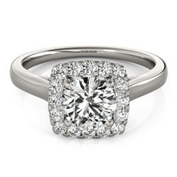 1.37 ctw VS/SI Diamond Halo Ring 14K White Gold - REF-276H5M - SKU:24129