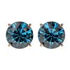 Image 1 : 3.15 ctw Intense Blue Diamond Stud Earrings 10K Rose Gold - REF-435N2A - SKU:36707