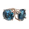 Image 3 : 3.15 ctw Intense Blue Diamond Stud Earrings 10K Rose Gold - REF-435N2A - SKU:36707