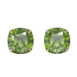 12 ctw Cushion Green Tourmaline Stud Earrings 14K Rose Gold - REF-163H6M - SKU:21785