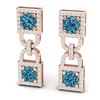 Image 2 : 4 ctw SI/I Intense Blue And Diamond Earrings 18K Rose Gold - REF-292X5R - SKU:40161