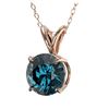 Image 2 : 1.29 ctw Intense Blue Diamond Necklace 10K Rose Gold - REF-240V2Y - SKU:36791