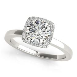 0.65 ctw VS/SI Diamond Halo Ring 14K White Gold - REF-77Y5X - SKU:24120