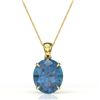Image 2 : 9 ctw London Blue Topaz Solitaire Necklace 18K Yellow Gold - REF-50W2H - SKU:21910