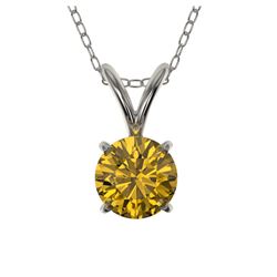 0.56 ctw Intense Yellow Diamond Necklace 10K White Gold - REF-70H5M - SKU:36734