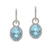 Image 1 : 6 ctw Aquamarine & VS/SI Diamond Earrings 14K Rose Gold - REF-125Y5X - SKU:22729