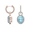 Image 2 : 6 ctw Aquamarine & VS/SI Diamond Earrings 14K Rose Gold - REF-125Y5X - SKU:22729