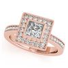Image 2 : 1.11 ctw VS/SI Princess Diamond Halo Ring 14K Rose Gold - REF-170Y2X - SKU:25038