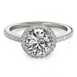 1.15 ctw VS/SI Diamond Halo Ring 14K White Gold - REF-141K5W - SKU:24662