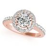 Image 1 : 0.76 ctw VS/SI Diamond Solitaire Halo Ring 14K Rose Gold - REF-82H5M - SKU:24175