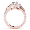Image 2 : 0.76 ctw VS/SI Diamond Solitaire Halo Ring 14K Rose Gold - REF-82H5M - SKU:24175