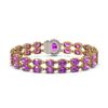 Image 3 : 14.1 ctw Amethyst & Diamond Bracelet 14K Yellow Gold - REF-125V5Y - SKU:45463