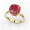 Image 2 : 6 ctw Ruby Solitaire Ring 18K Yellow Gold - REF-63K6W - SKU:22199