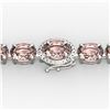 Image 1 : 26 ctw Morganite & Diamond Eternity Bracelet 14K White Gold - REF-285R3K - SKU:23431