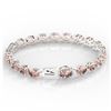 Image 3 : 26 ctw Morganite & Diamond Eternity Bracelet 14K White Gold - REF-285R3K - SKU:23431