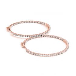 3.5 ctw Diamond VS/SI 57 mm Hoop Earrings 14K Rose Gold - REF-261X5R - SKU:29000
