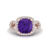 Image 1 : 3.75 ctw Amethyst & VS/SI Diamond Ring 14K Rose Gold - REF-54R9K - SKU:22996