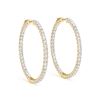 Image 2 : 4.5 ctw Diamond VS/SI 40 mm Hoop Earrings 14K Yellow Gold - REF-280F8N - SKU:28986