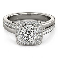 0.85 ctw VS/SI Diamond Halo Ring 14K White Gold - REF-93W5H - SKU:24686