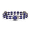 Image 2 : 21.83 ctw Sapphire & Diamond Bracelet 14K White Gold - REF-270Y2X - SKU:44744