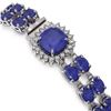 Image 3 : 21.83 ctw Sapphire & Diamond Bracelet 14K White Gold - REF-270Y2X - SKU:44744