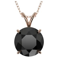 2.58 ctw Fancy Black Diamond Solitaire Necklace 10K Rose Gold - REF-73X5R - SKU:36822