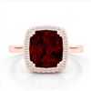 Image 1 : 3 ctw Garnet & VS/SI Diamond Ring 14K Rose Gold - REF-43R6K - SKU:22844