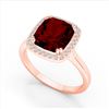Image 2 : 3 ctw Garnet & VS/SI Diamond Ring 14K Rose Gold - REF-43R6K - SKU:22844