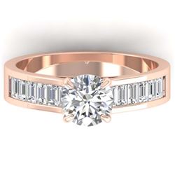 1.75 ctw VS/SI Diamond Art Deco Ring 18K Rose Gold - REF-377F5N - SKU:32607