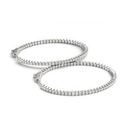 5.25 ctw Diamond VS/SI 45 mm Hoop Earrings 14K White Gold - REF-279V2Y - SKU:29122