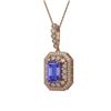 Image 1 : 6.05 ctw Tanzanite & Diamond Necklace 14K Rose Gold - REF-213X5R - SKU:43446