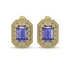Image 1 : 11.25 ctw Tanzanite & Diamond Earrings 14K Yellow Gold - REF-455K8W - SKU:43423