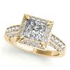 Image 2 : 1.50 ctw VS/SI Princess Diamond Halo Ring 14K Yellow Gold - REF-99Y5X - SKU:25018