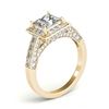 Image 3 : 1.50 ctw VS/SI Princess Diamond Halo Ring 14K Yellow Gold - REF-99Y5X - SKU:25018