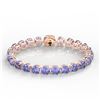 Image 2 : 40 ctw Tanzanite & Diamond Bracelet 14K Rose Gold - REF-548A2V - SKU:23325