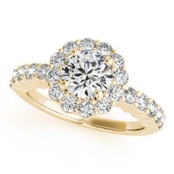 1.75 ctw VS/SI Diamond Solitaire Halo Ring 14K Yellow Gold - REF-289F3N - SKU:24694
