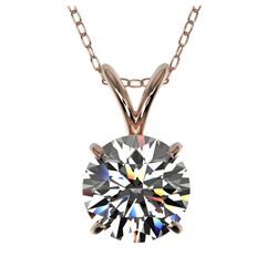 1.28 ctw H-SI/I Diamond Necklace 10K Rose Gold - REF-270F2N - SKU:36777