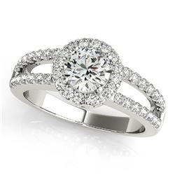 1.26 ctw VS/SI Diamond Halo Ring 14K White Gold - REF-151N4A - SKU:24279