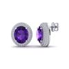 Image 2 : 8 ctw Amethyst & VS/SI Diamond Earrings 18K White Gold - REF-150M5F - SKU:20212