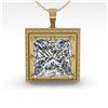 Image 2 : 1 ctw VS/SI Princess Diamond Necklace 14K Yellow Gold - REF-323N5A - SKU:29803